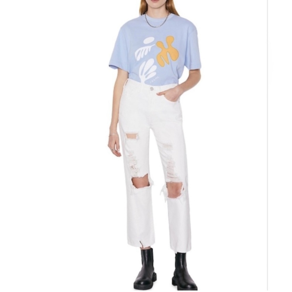 FRAME Le Jane ripped crop flare leg jeans